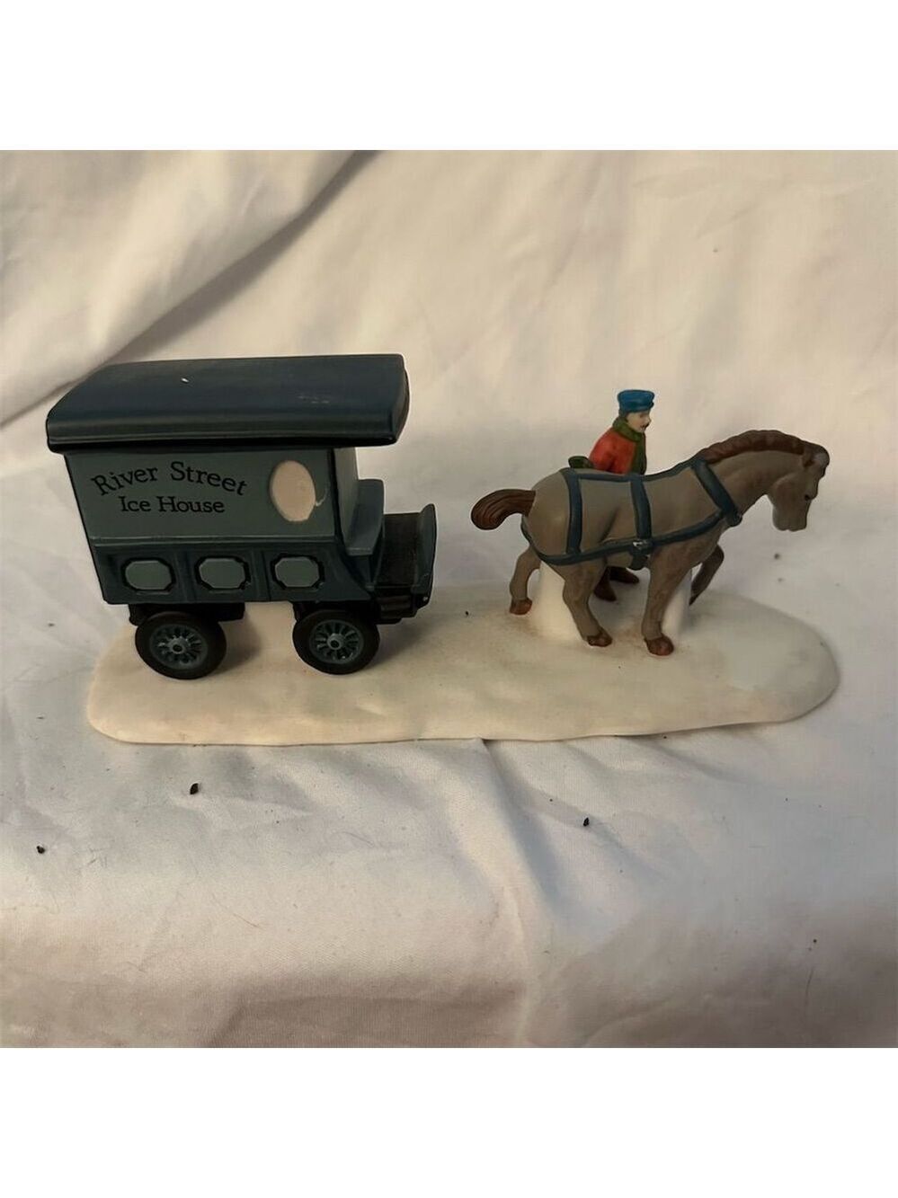 Dept 56 Heritage Village River Street Ice House Cart Hand-Painted